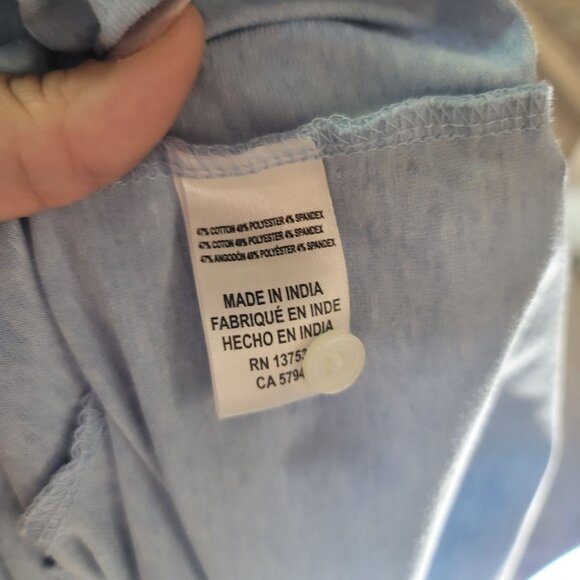 Mizzen+Main Light Blue Polo Shirt Classic Fit Large Soft Cotton Blend - Picture 3 of 6